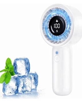 Handheld Fan - Portable Handheld Turbo Fan with Lanyard - White